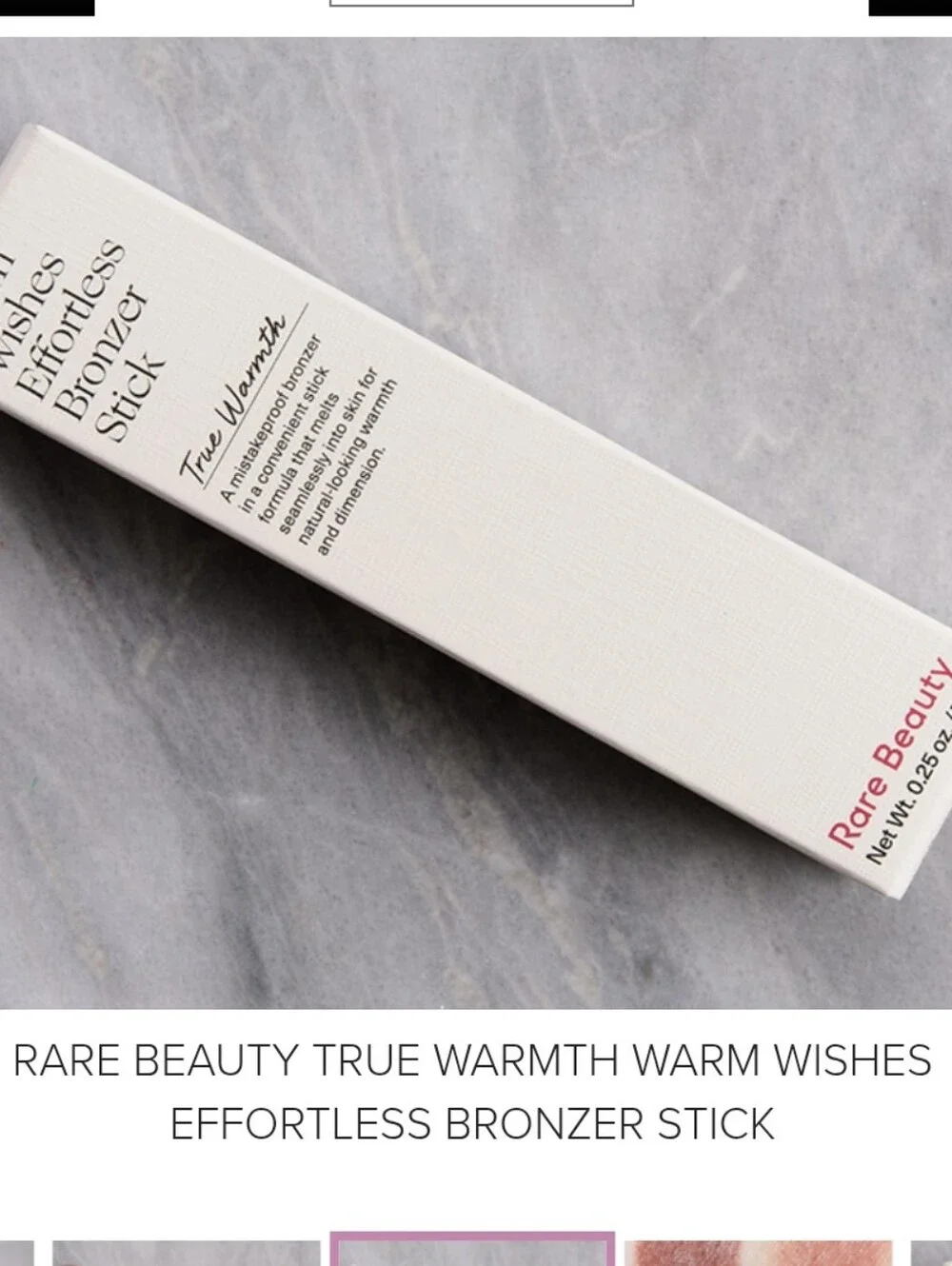 ❇️🧚‍♀️TRUE WARMTH Rare Beauty Warm Wishes Effortless Bronzer Stick NWT